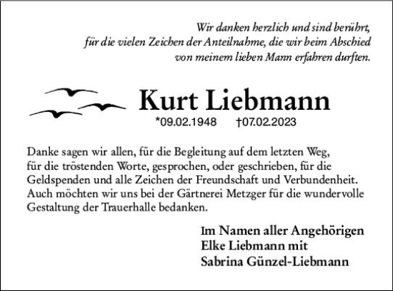 Traueranzeige von Kurt Liebmann von Groß-Gerauer Echo