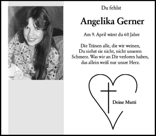 Traueranzeige von Angelika Gerner von Allgemeine Zeitung Alzey