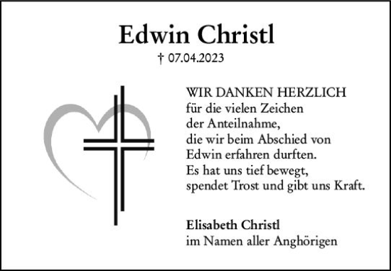 Traueranzeige von Edwin Christi von Darmstädter Echo