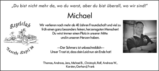 Traueranzeige von Michael  von Hinterländer Anzeiger