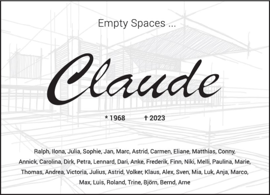 Traueranzeige von Claude  von Wiesbadener Kurier