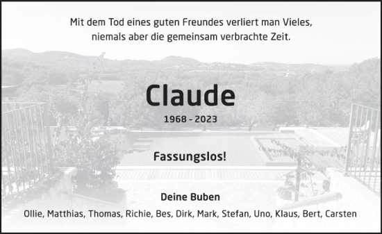 Traueranzeige von Claudius Beckmann von Wiesbadener Kurier