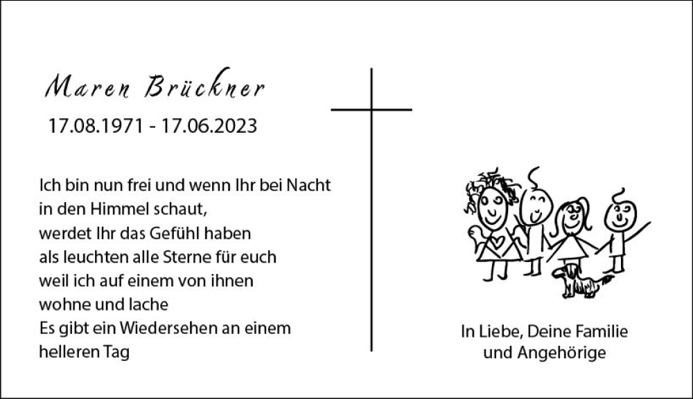  Traueranzeige für Maren Brückner vom 24.06.2023 aus Rheingau Kurier