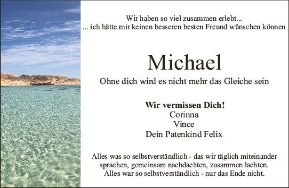  Traueranzeige für Michael  vom 24.06.2023 aus Starkenburger Echo