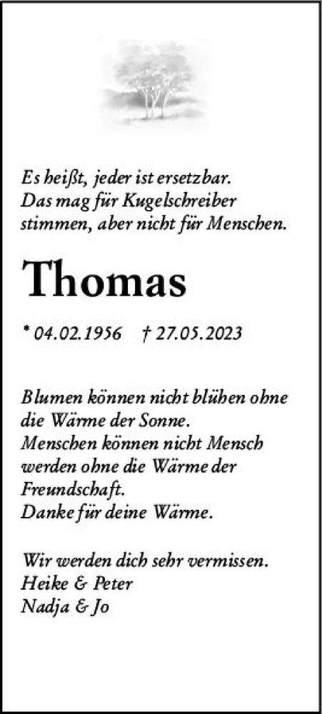 Traueranzeige von Thomas  von Weilburger Tageblatt