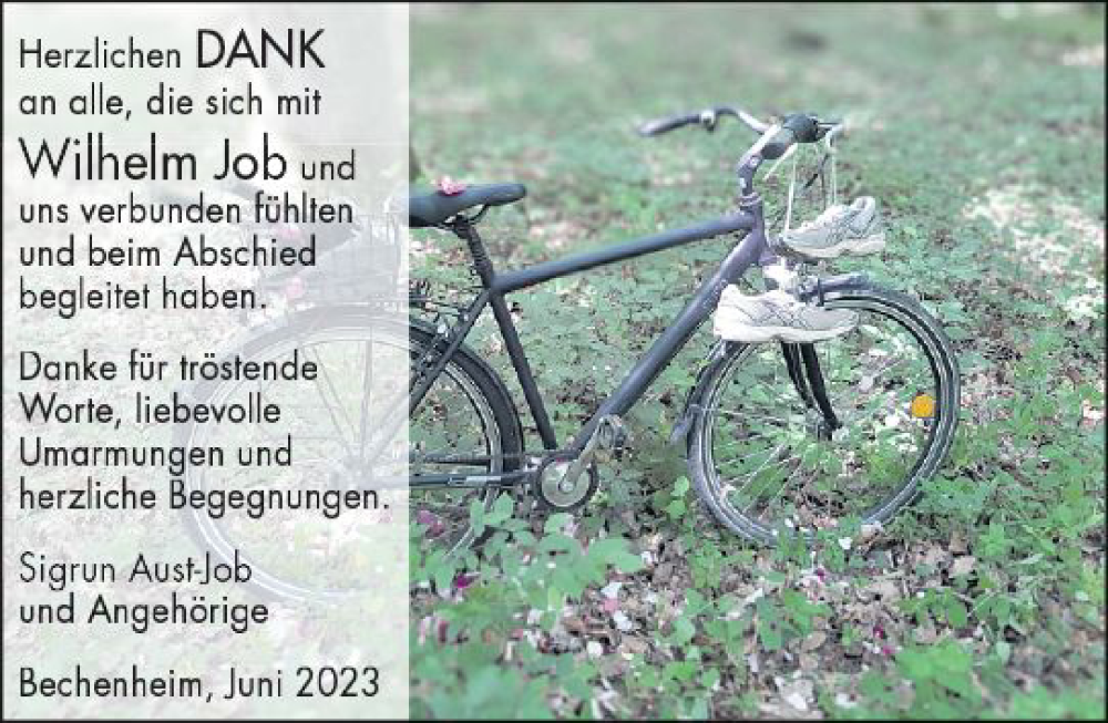  Traueranzeige für Wilhelm Job vom 24.06.2023 aus Allgemeine Zeitung Alzey