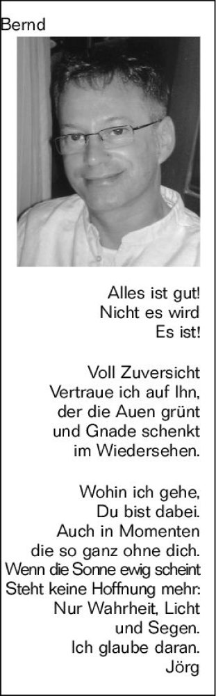 Traueranzeige von Bernd Tutlewski von Allgemeine Zeitung Mainz
