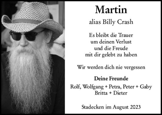 Traueranzeige von Martin  von Allgemeine Zeitung Mainz