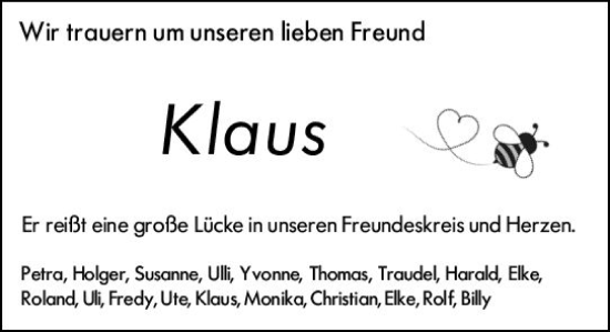 Traueranzeige von Klaus Müller von Darmstädter Echo
