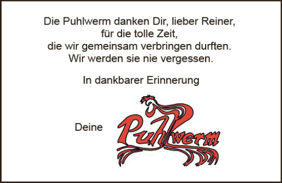 Traueranzeige von Reiner  von Dieburger Anzeiger/Groß-Zimmerner Lokal-Anzeiger