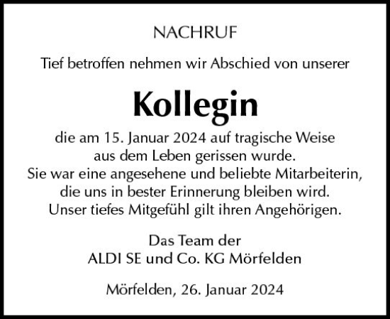 Traueranzeige von Tief betroffen nehmen wir Abschied  von Groß-Gerauer Echo