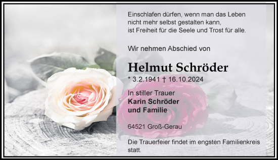 Traueranzeige von Helmut Schröder von Groß-Gerauer Echo
