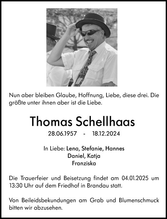 Traueranzeige von Thomas Schellhaas von Darmstädter Echo