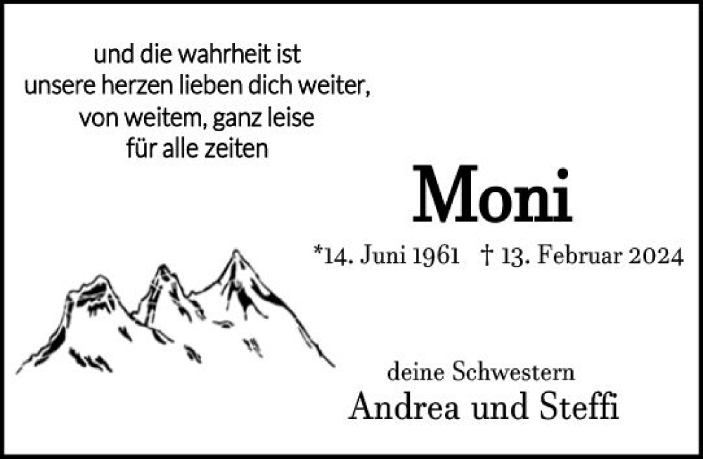  Traueranzeige für Monika Pietsch vom 24.02.2024 aus Wiesbadener Kurier