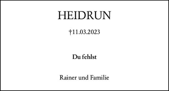 Traueranzeige von Heidrun Wilker-Wirk von Darmstädter Echo