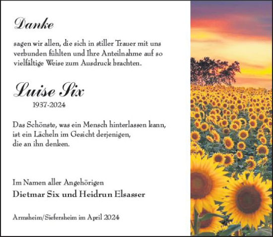 Traueranzeige von Luise Pix von Allgemeine Zeitung Alzey