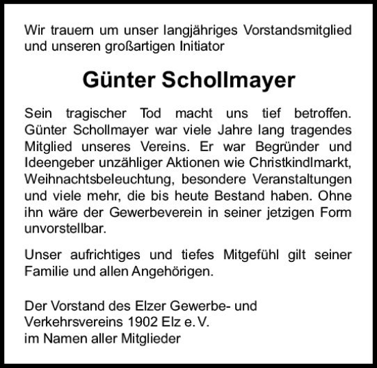 Traueranzeige von Günter Schollmayer von Nassauische Neue Presse