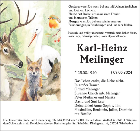 Traueranzeige von Karl-Heinz Meilinger von Wiesbadener Kurier