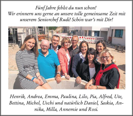 Traueranzeige von Rudi  von Allgemeine Zeitung Mainz