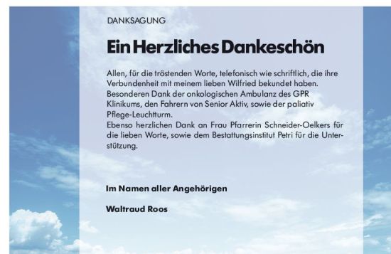 Traueranzeige von Wilfried  von Rüsselsheimer Echo