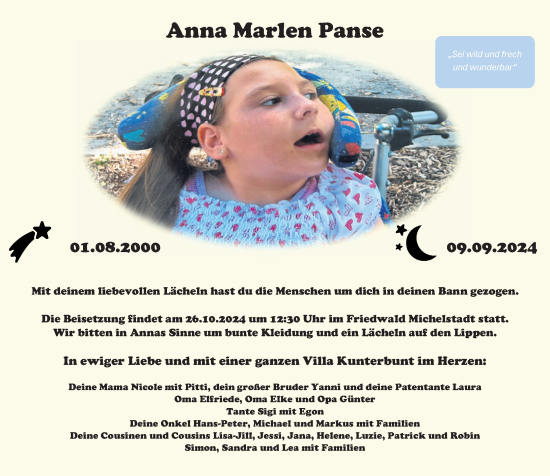 Traueranzeige von Anna Marlen Panse von Groß-Gerauer Echo