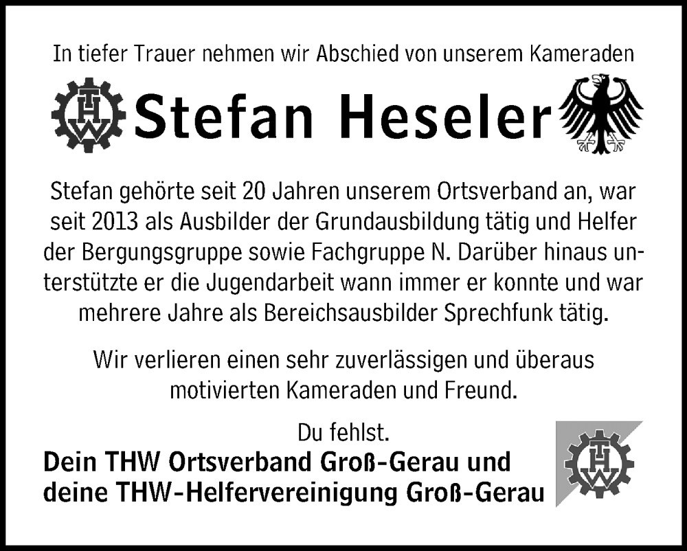  Traueranzeige für Stefan Heseler vom 17.09.2024 aus Groß-Gerauer Echo