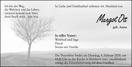 Traueranzeige von Margot Ott von Camberger Anzeiger