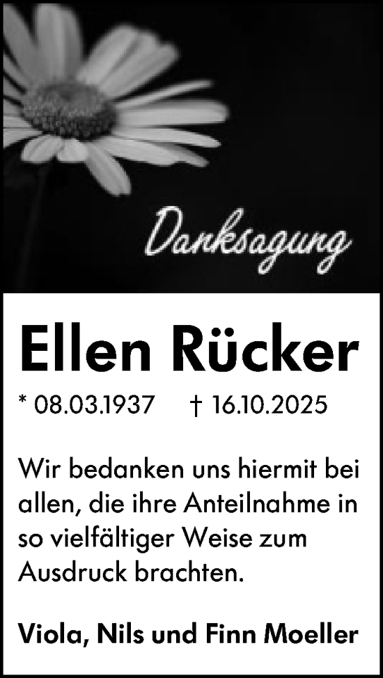 Traueranzeige von Ellen Rücker von Idsteiner Land/Untertaunus