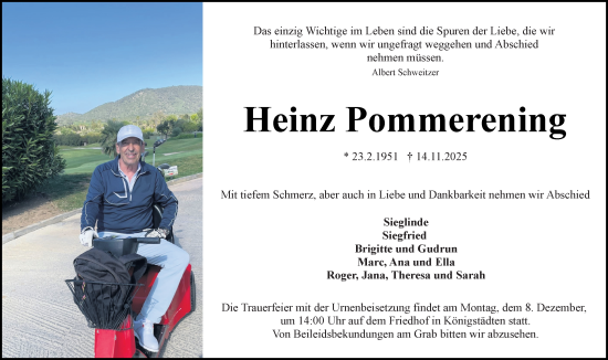 Traueranzeige von Heinz Pommerening von Rüsselsheimer Echo