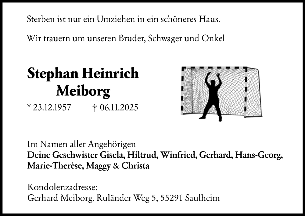  Traueranzeige für Stephan Heinrich Meiborg vom 15.11.2025 aus Allgemeine Zeitung Mainz