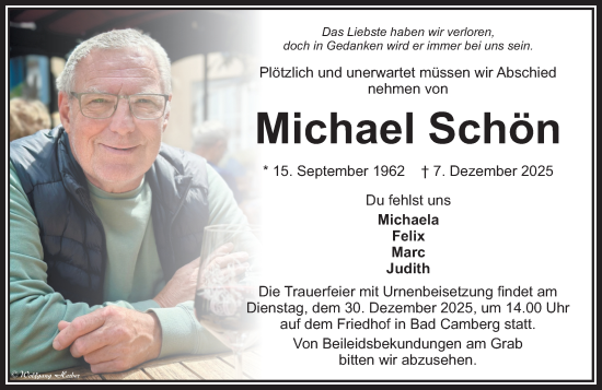 Traueranzeige von Michael Schön von Camberger Anzeiger
