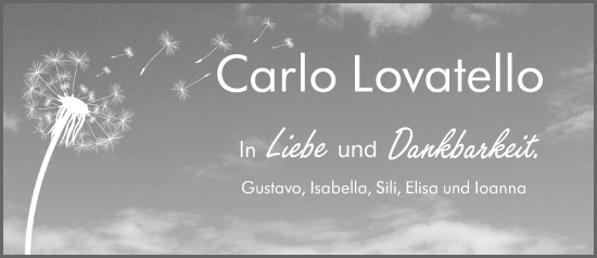 Traueranzeige von Carlo Lovatello von Darmstädter Echo
