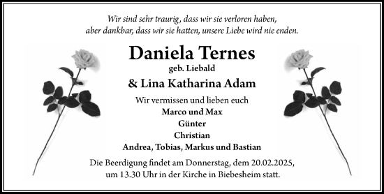 Traueranzeige von Daniela und Lina Katharina  von Groß-Gerauer Echo