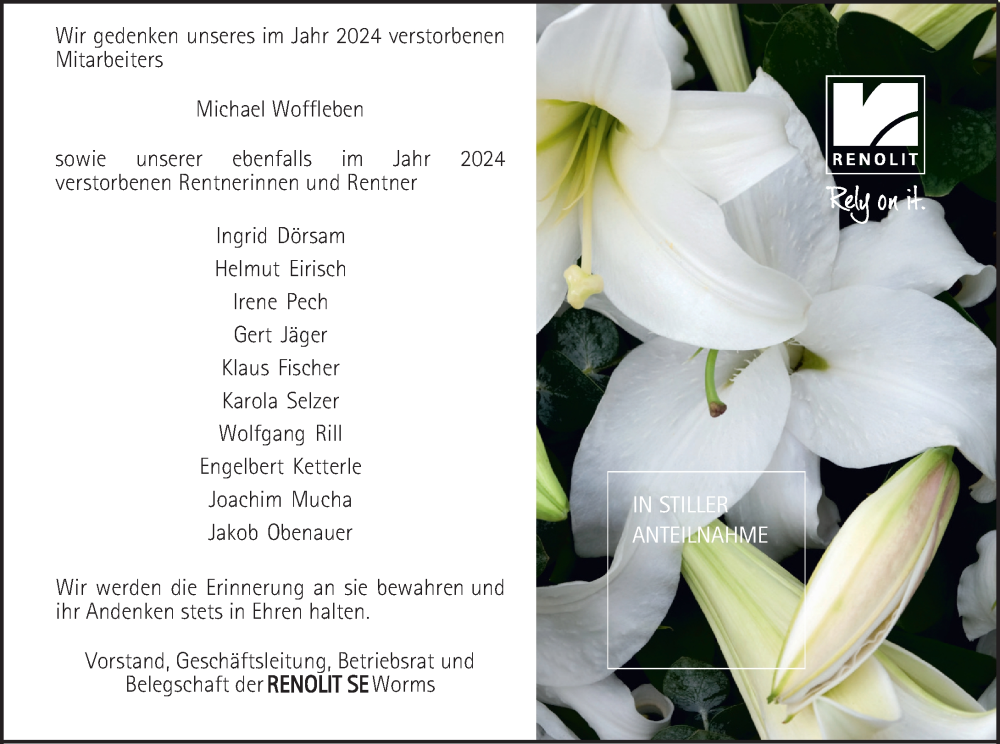  Traueranzeige für Michael Woffleben vom 08.02.2025 aus Wormser Zeitung