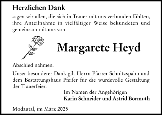 Traueranzeige von Margarete Heyd von Bergsträßer Anzeiger