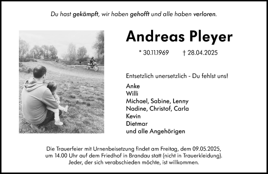Traueranzeige von Andreas Pleyer von Darmstädter Echo