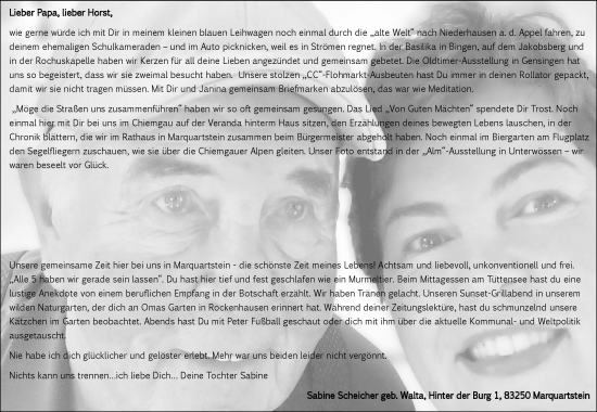 Traueranzeige von Horst Walta von Allgemeine Zeitung Rheinhessen-Nahe