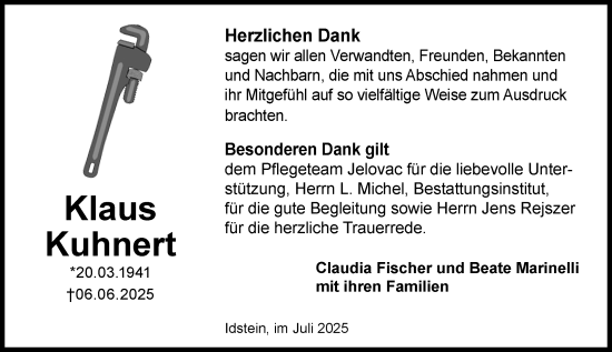 Traueranzeige von Klaus Kuhnert von Idsteiner Land/Untertaunus