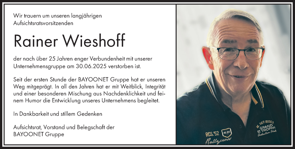  Traueranzeige für Rainer Wieshoff vom 05.07.2025 aus Darmstädter Echo
