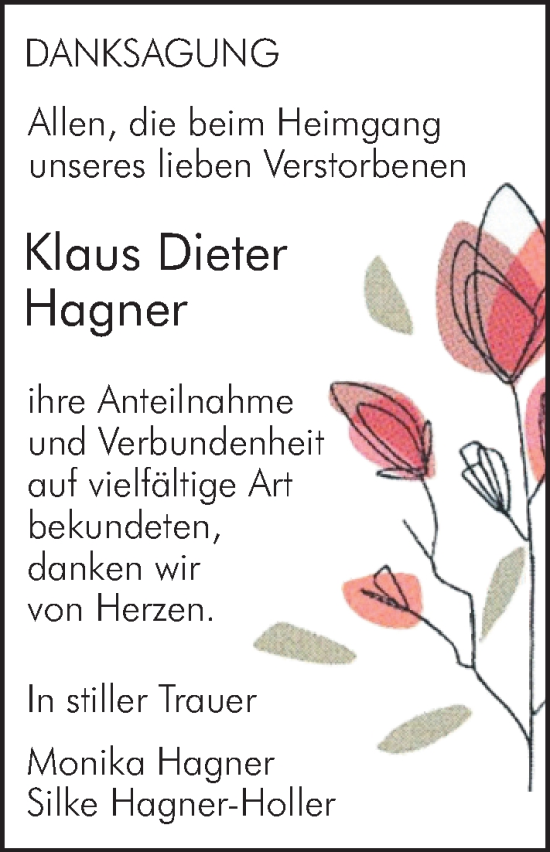 Traueranzeige von Klaus Dieter Hagner von Allgemeine Zeitung Rheinhessen-Nahe