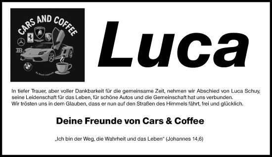 Traueranzeige von Luca  von Nassauische Neue Presse