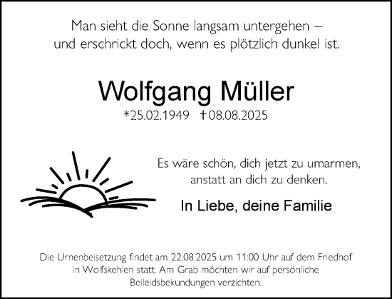 Traueranzeige von Wolfgang Müller von Groß-Gerauer Echo