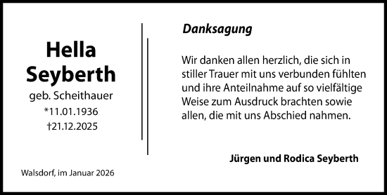 Traueranzeige von Hella Seyberth von Camberger Anzeiger