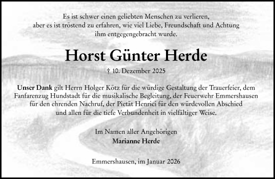 Traueranzeige von Horst Günter Herde von Weilburger Tageblatt