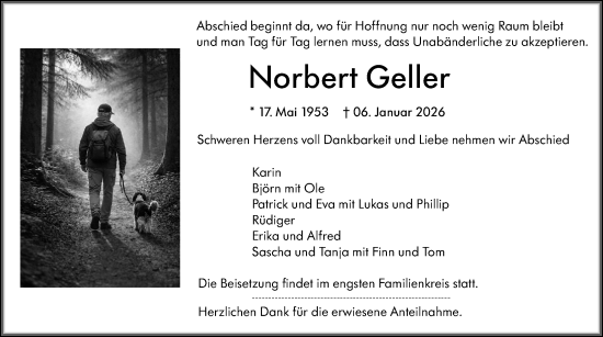 Traueranzeige von Norbert Geller von Wetzlarer Neue Zeitung