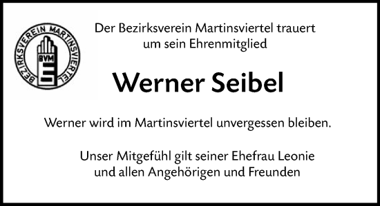 Traueranzeige von Werner Seibel von Darmstädter Echo