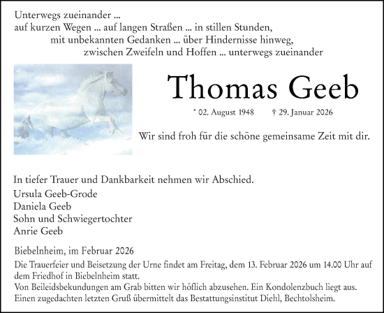 Traueranzeige von Thomas Geeb von Allgemeine Zeitung Alzey